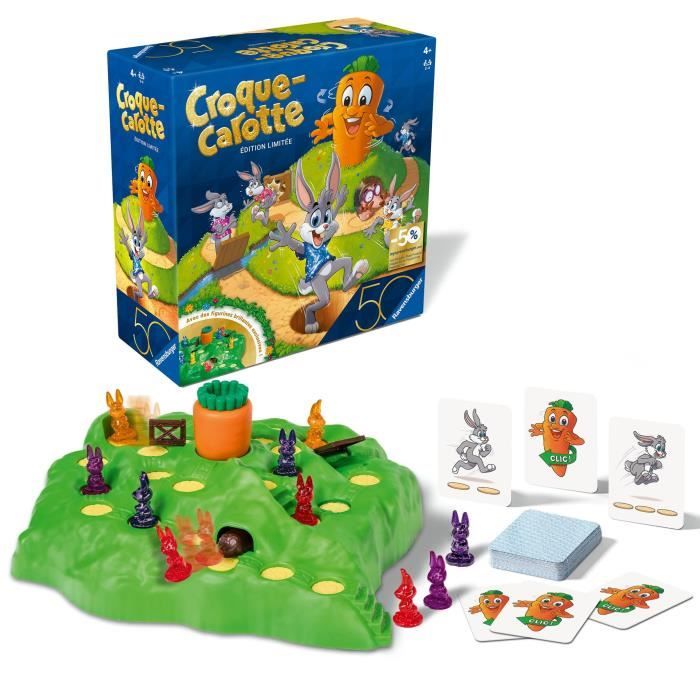 Croque Carotte 50 ans, Jeu de société, Enfants et Parents, Jeu de parcours rigolo, A partir de 4 ans, Mixte, 23006, Ravensburger