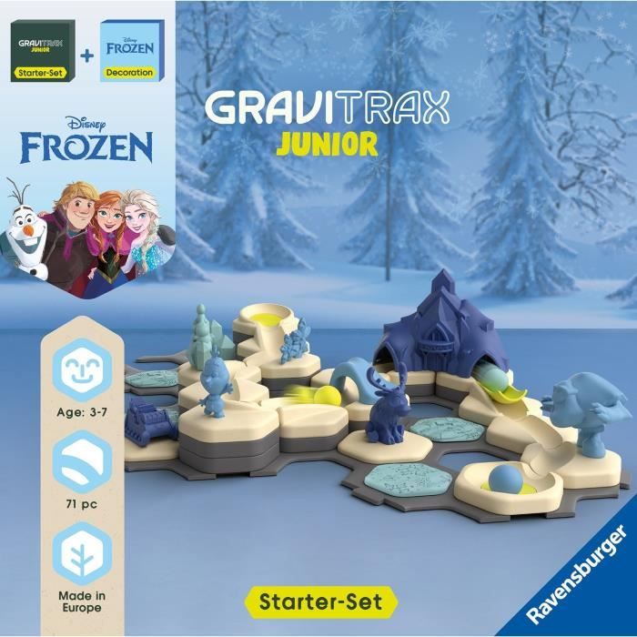 Ravensburger-Gravitrax Junior Starter Set La Reine des Neiges-Jeu de construction STEM-Circuits de billes-71 pieces-Des 3 ans-73385