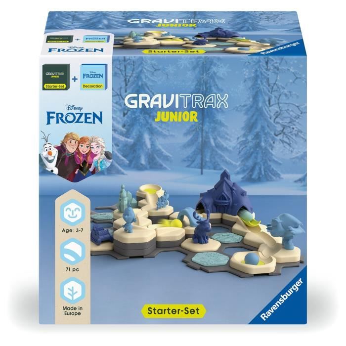 Ravensburger-Gravitrax Junior Starter Set La Reine des Neiges-Jeu de construction STEM-Circuits de billes-71 pieces-Des 3 ans-73385