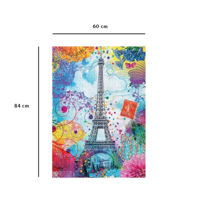 Nathan-Puzzle 1500 pieces-Tour Eiffel multicolore/Lars Stewart-Adultes et enfants des 14 ans-Puzzle de qualité supérieure-12000950