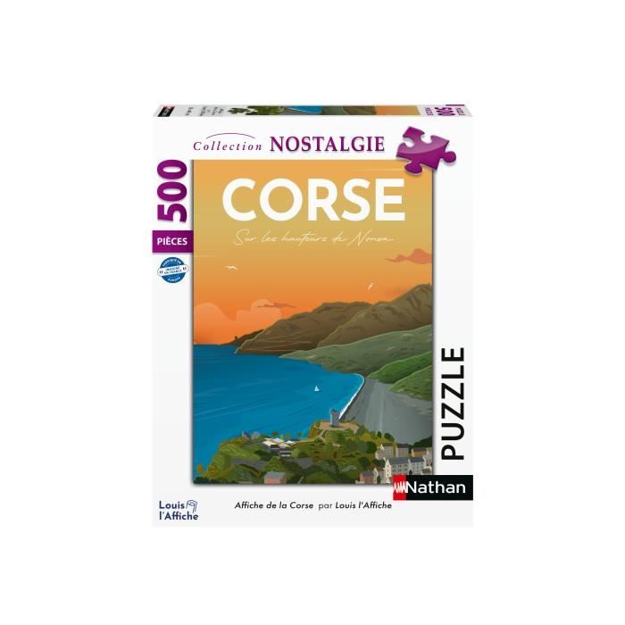 Nathan-Puzzle 500 pieces-Affiche de la Corse/Louis l'Affiche-Adultes et enfants des 10 ans-Puzzle de qualité supérieure-12000985