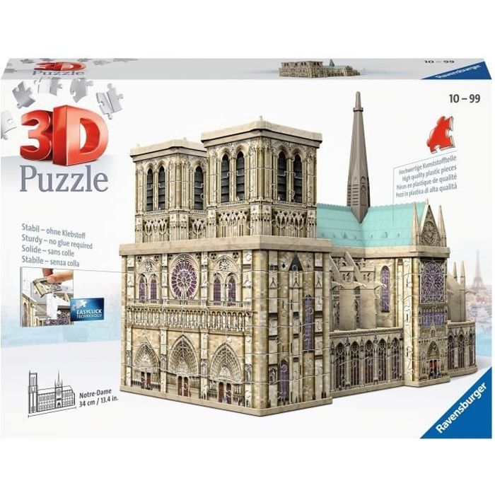 Puzzle 3D - RAVENSBURGER - Notre-Dame de Paris - Paysage et nature - 250-400 pieces - 12 ans