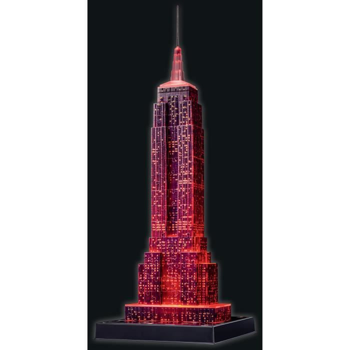 Puzzle 3D Empire State Building illuminé - Ravensburger - 216 pieces - LEDS couleur - Des 10 ans