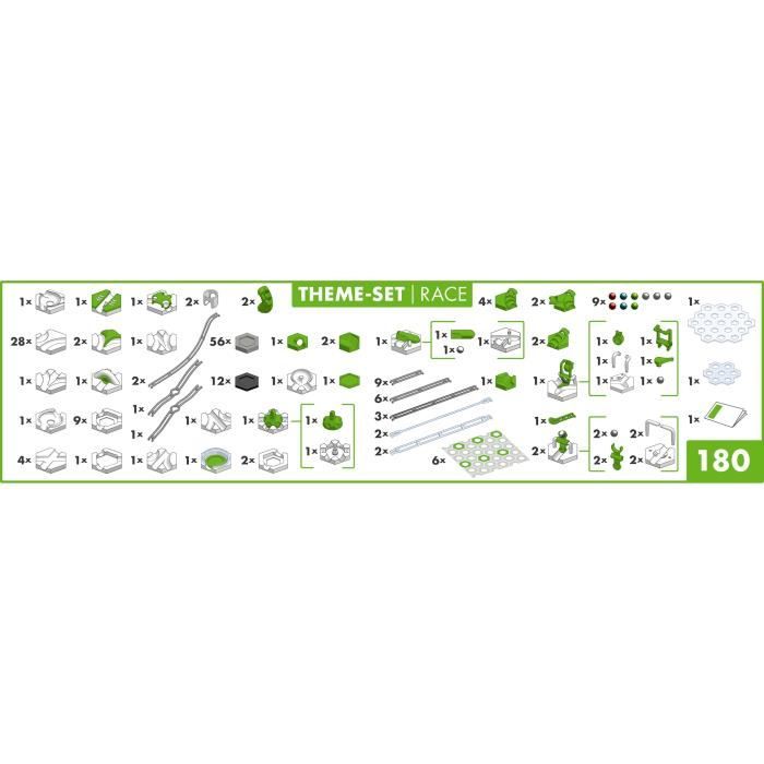 Ravensburger-GraviTrax Starter Set Race-180 pieces-Jeu de construction créatif-Parcours de billes a construire-Des 8 ans-22439