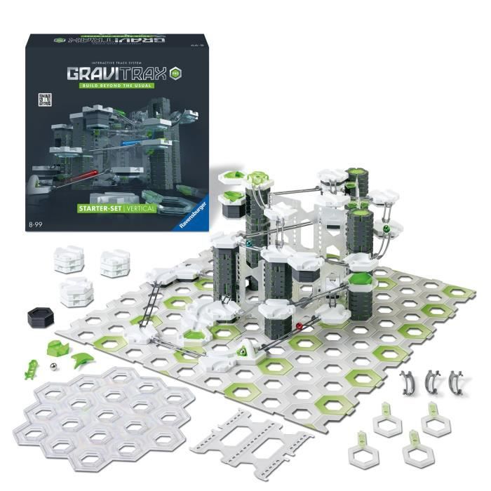 GraviTrax PRO Starter Set Vertical, 152 pieces-Circuit de billes, Parcours de billes a construire, Des 8 ans, 22426, Ravensburger