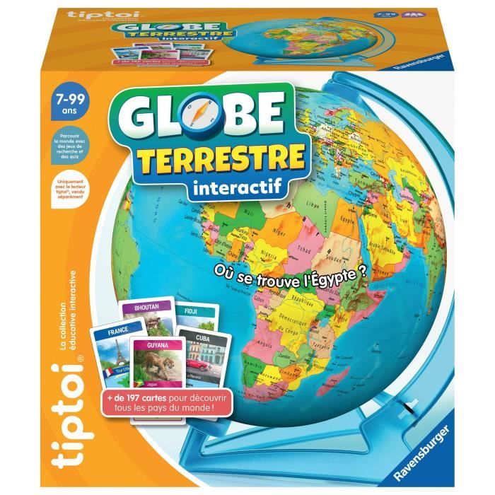 tiptoi Globe terrestre interactif, 00000191, 7 ans, Ravensburger