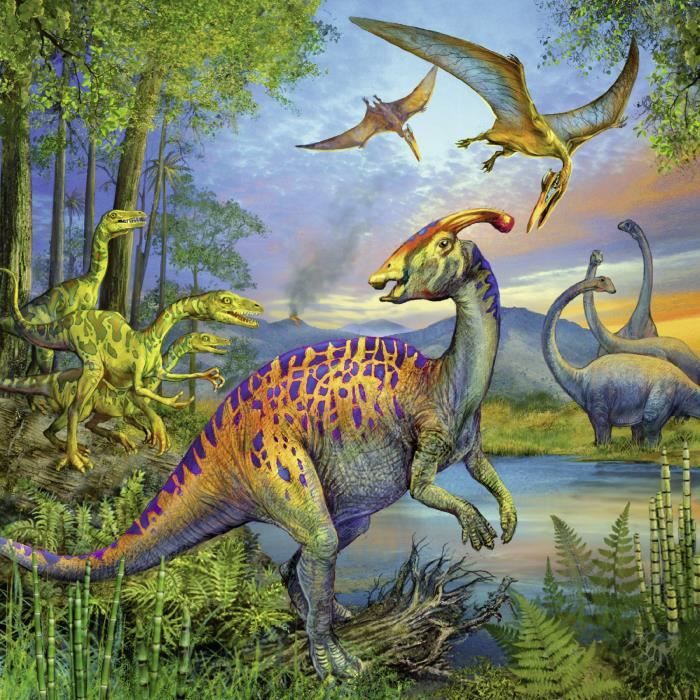 Puzzles 3x49 pieces - La fascination des dinosaures - Ravensburger - Lot de puzzles enfant - Des 5 ans