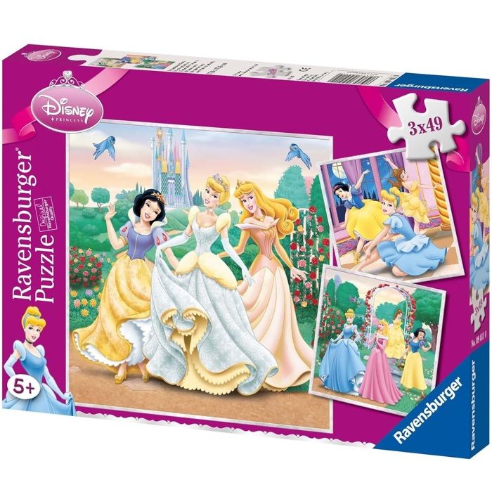 Puzzles Disney Princesses - Ravensburger - Lot de 3 puzzles de 49 pieces - Des 5 ans