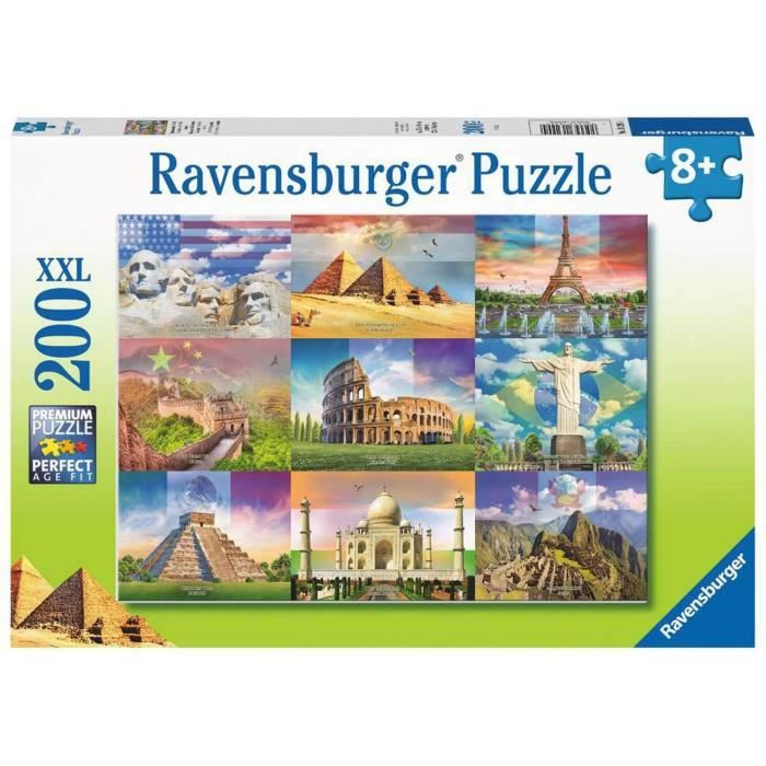 Puzzle Enfant 200 p XXL - Les monuments du monde - Ravensburger - Architecture et monument - Des 8 ans