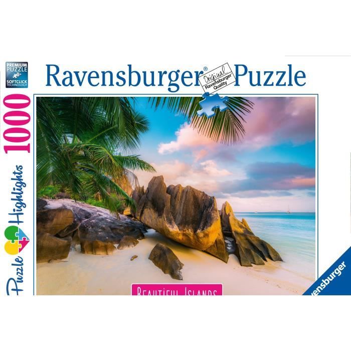 Puzzle 1000 pieces Les Seychelles - Ravensburger - Paysages - Adultes et enfants des 14 ans