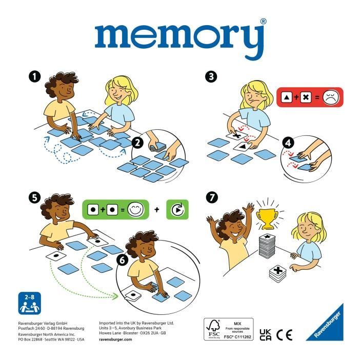 Grand memory Dinosaures, Jeu Educatif, association et mémorisation, A partir de 3 ans, 20924, Ravensburger