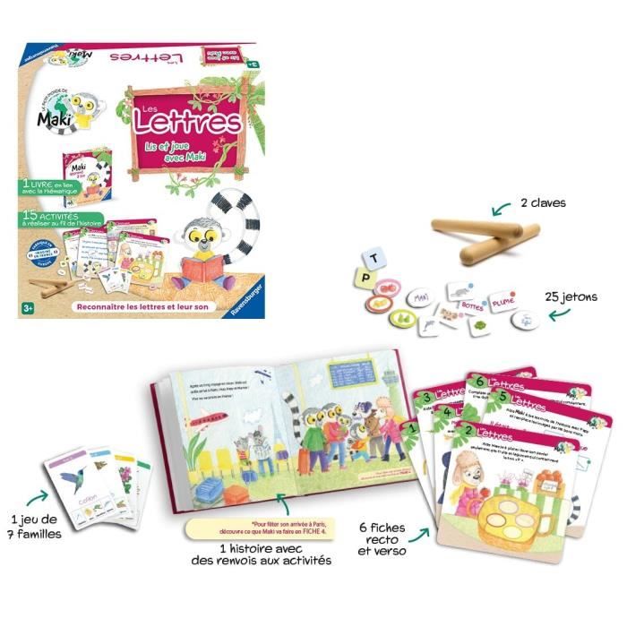 Maki apprend a lire - Les lettres - Premier jeu de société pour enfants - a partir de 3 ans - 22358 - Ravensburger