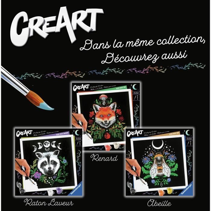 CreArt Fox / Renard 20x20 cm - format carré - Peinture par numéros  Des 12 ans  Ravensburger - 23511