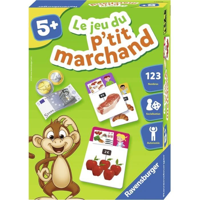 Le jeu du p'tit marchand - Jeu éducatif - Acheter et vendre - Initiation au calcul mental - Ravensburger - Des 5 ans