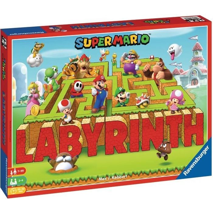 Labyrinthe SUPER MARIO, Jeu de société famille, Chasse au trésor dans un labyrinthe en mouvement, Des 7 ans, Ravensburger