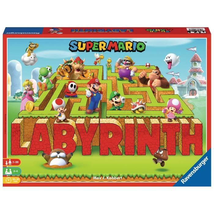 Labyrinthe SUPER MARIO, Jeu de société famille, Chasse au trésor dans un labyrinthe en mouvement, Des 7 ans, Ravensburger