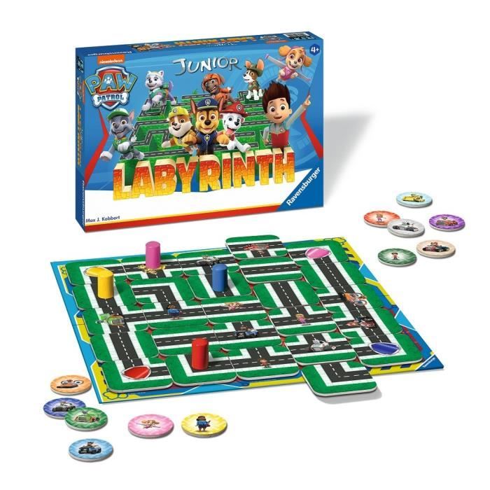 PAT'PATROUILLE Labyrinthe Jr - Ravensburger - Jeu de société enfants - Chasse au trésor dans un labyrinthe en mouvement - Des 4 ans