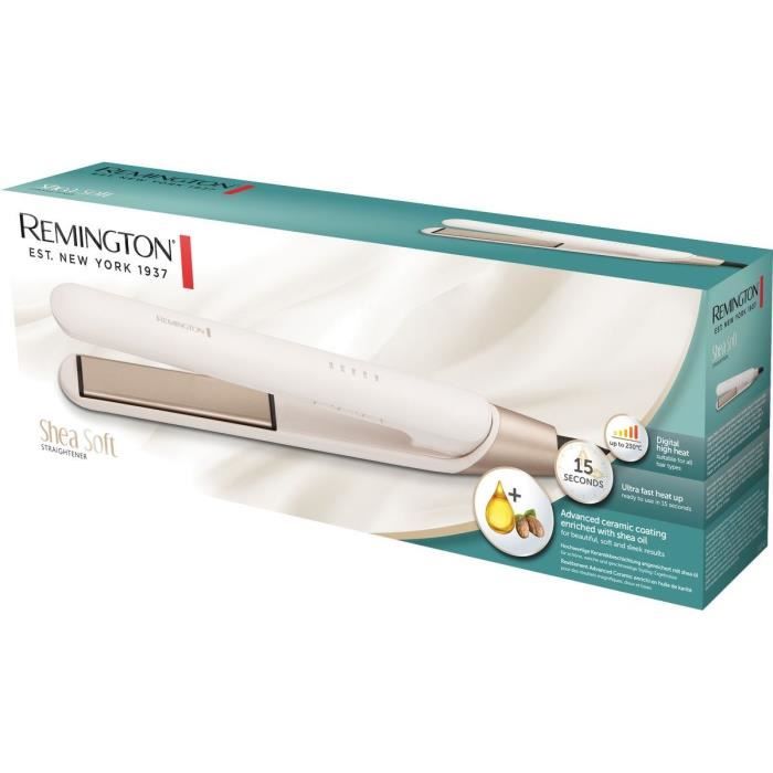 Lisseur REMINGTON S4740 Shea Soft  5 températures de 150 a 230° - revetement Advanced Ceramic enrichi a l'huile de karité