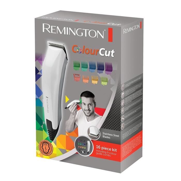 Tondeuse Cheveux Homme Color Cut - REMINGTON - HC5035 - Lames Acier Inoxydable Auto-Affûtées - 11 Sabots