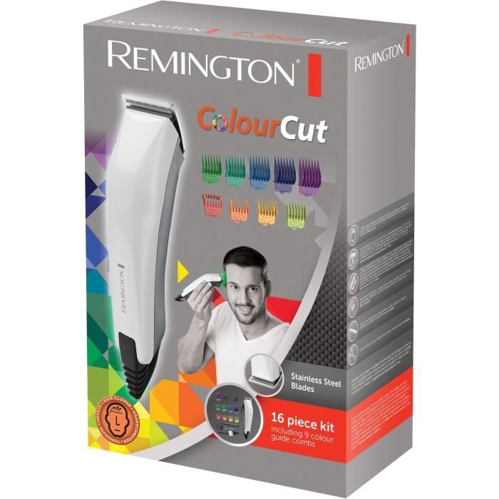 Tondeuse Cheveux Homme Color Cut - REMINGTON - HC5035 - Lames Acier Inoxydable Auto-Affûtées - 11 Sabots