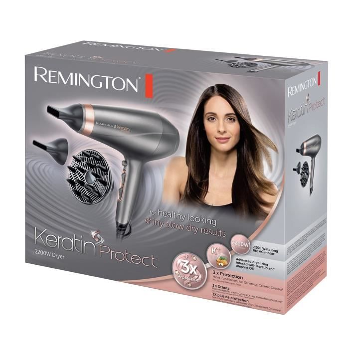 Remington AC8820 Seche-Cheveux 2200W Professionnel Keratin Protect, Soin Kératine et Huile d'Amande