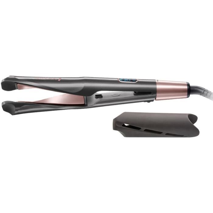 Remington S6606 Fer a Lisser, Fer a Boucler, Lisseur, Boucleur Curl Confidence Advanced Cermaic, Tourmaline, Antistatique