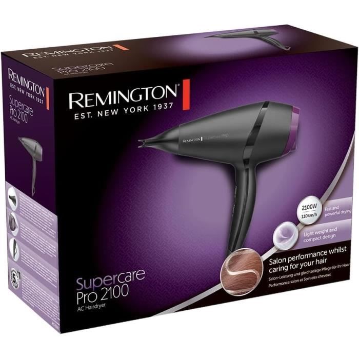 Seche-cheveux Supercare Pro 2100 REMINGTON AC7100  2100W  3 températures  concentrateur fin inclus