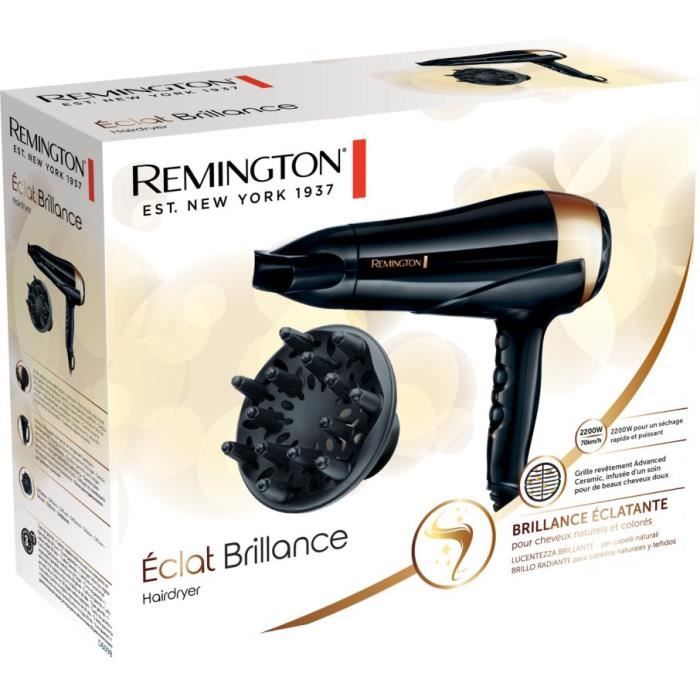 Seche-cheveux Remington D6098 - 2200W Ionique - Brillance Cheveux Naturels et Colorés