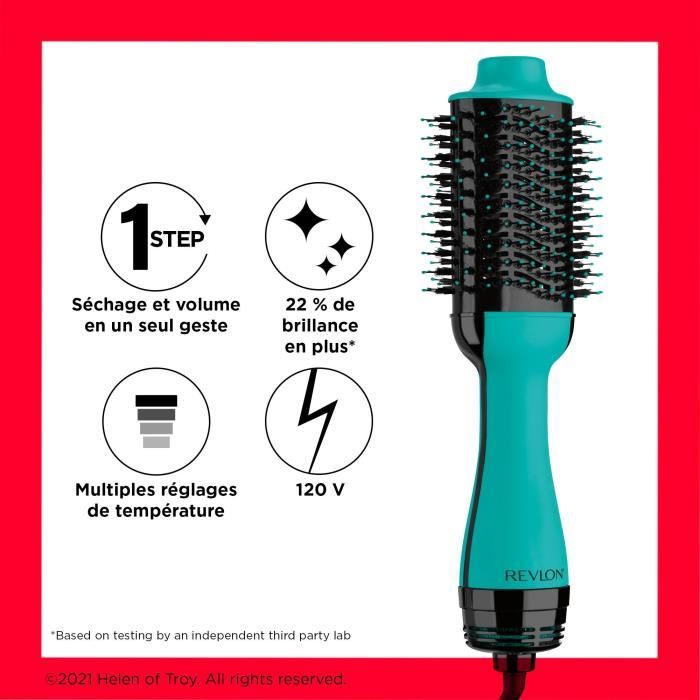 Brosse sechante volumisante REVLON Teal Blue - Technologie ionique - 2 vitesses, 3 niveaux de chaleur