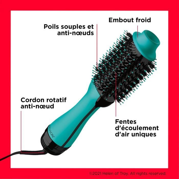 Brosse sechante volumisante REVLON Teal Blue - Technologie ionique - 2 vitesses, 3 niveaux de chaleur