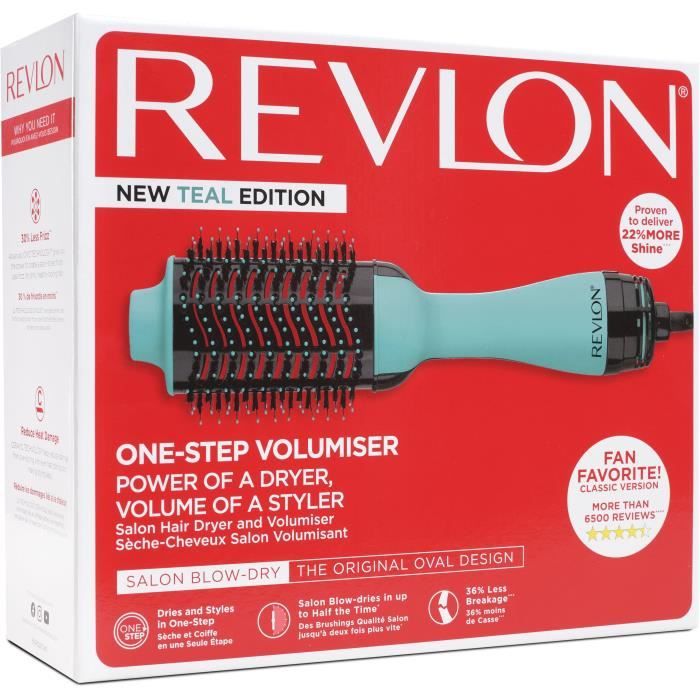 Brosse sechante volumisante REVLON Teal Blue - Technologie ionique - 2 vitesses, 3 niveaux de chaleur