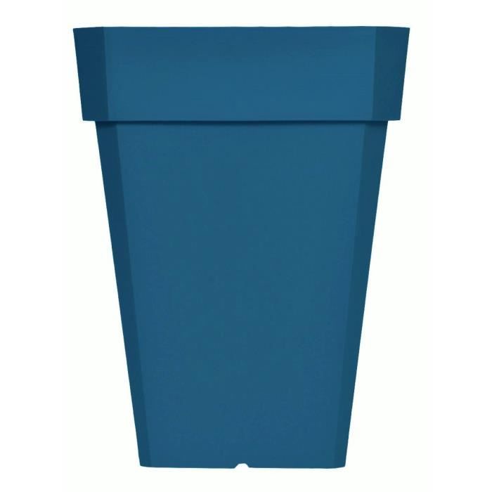 Bac a fleurs carré RIVIERA SOLEILLA - Plastique - Hauteur 53 cm - Bleu