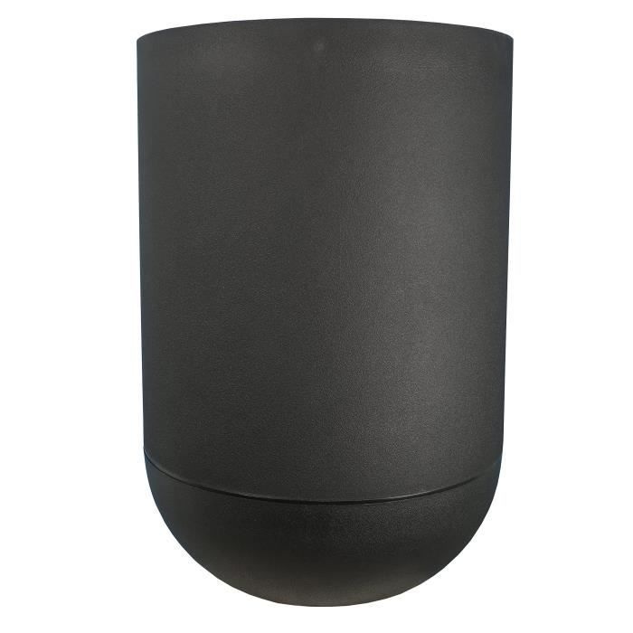 Bac a fleurs rond RIVIERA GRANIT TULIPE - Plastique - Diametre 50 cm - Noir