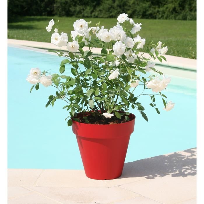 RIVIERA Pot de fleurs Soleilla -Rond - Ø 39,2 x 35,8 cm - Rouge