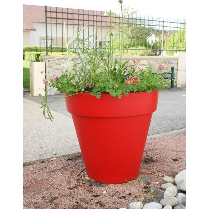 RIVIERA Pot de fleurs Soleilla -Rond - Ø 39,2 x 35,8 cm - Rouge