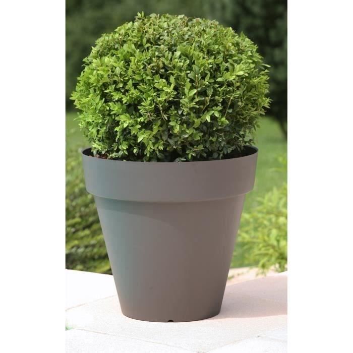 RIVIERA Pot de fleurs Soleilla - Rond - Ø 39,2 x 35,8 cm -Gris pailleté