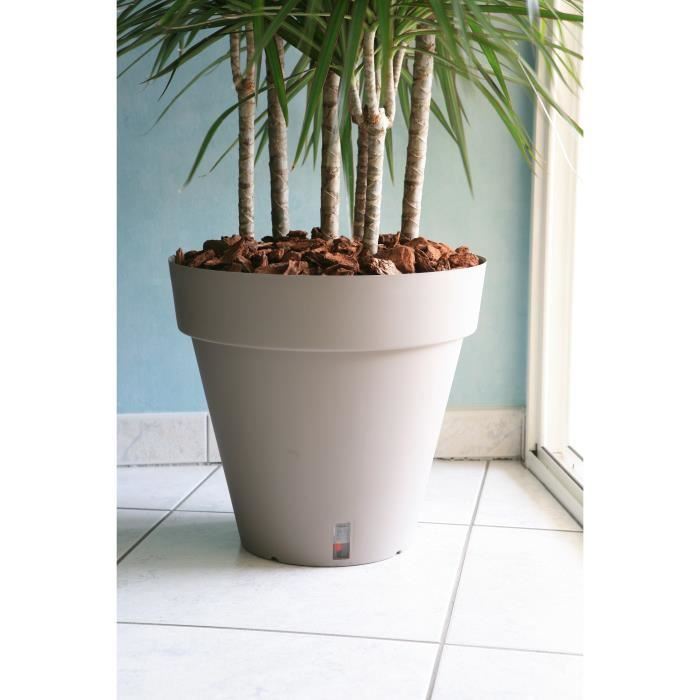 RIVIERA Pot de fleurs Loft avec réserve d'eau - Rond - Ø 50 x H 46 cm -Taupe