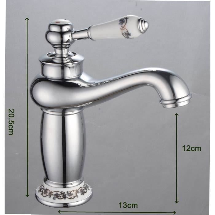 Mitigeur lavabo ROUSSEAU MARPLE chromé - Cartouche céramique Ø 3,5 cm - Aérateur réducteur de débit