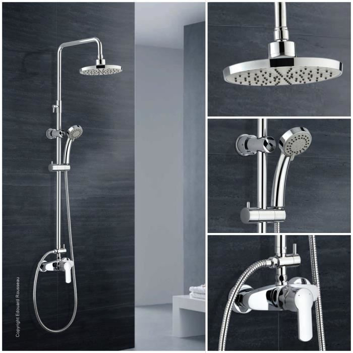 ROUSSEAU Colonne de douche avec robinet mitigeur mécanique Shenti chrome