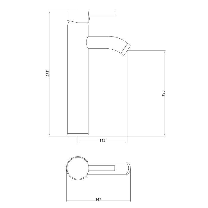 Mitigeur Lavabo haut Ilo - ROUSSEAU - Cartouche céramique - Economie d'eau - Garantie 5 ans