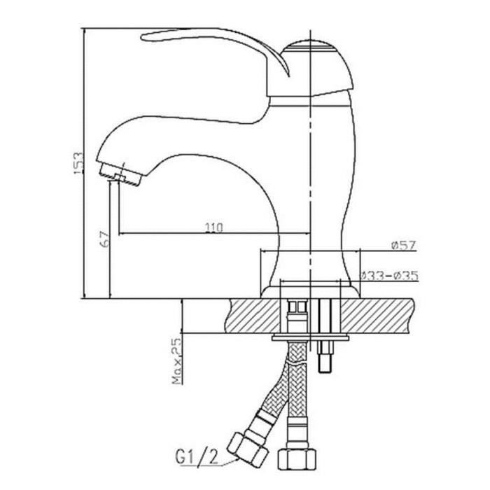 Robinet mitigeur lavabo Glenan - Chromé et or - ROUSSEAU