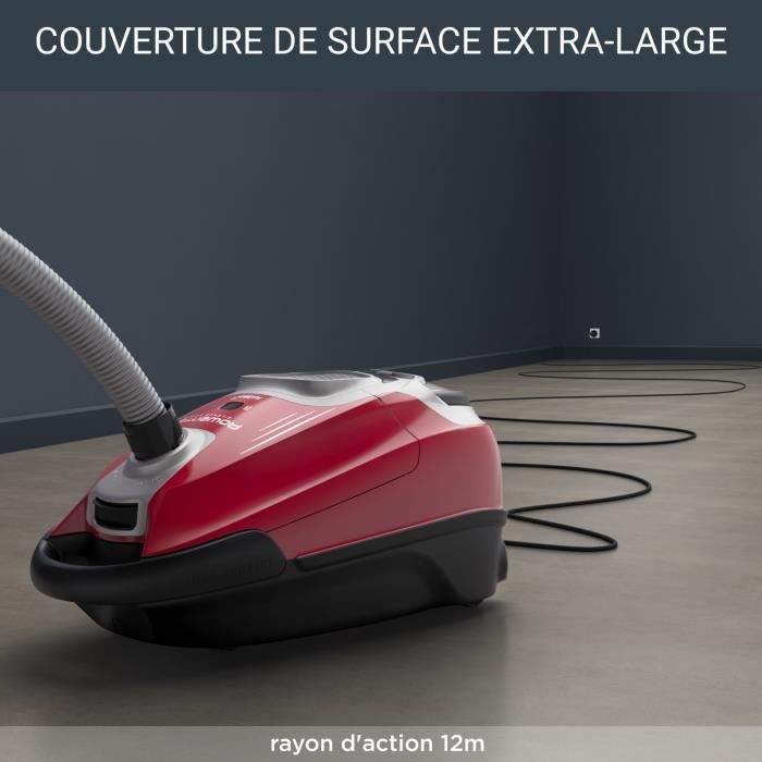 ROWENTA Silence Force Effitech Aspirateur avec sac, Bac 4,5 L, Ultra silencieux 57 dB(A), Haute filtration, Rouge YY5453FE