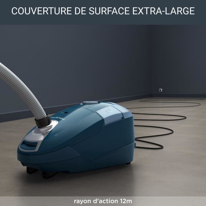 ROWENTA Power XXL Animal Kit Aspirateur avec sac, 4,5 L, 900 W max, 76 dB(A), Sac Hygiene+, Rayon d'action 12 m, Bleu RO3172EA