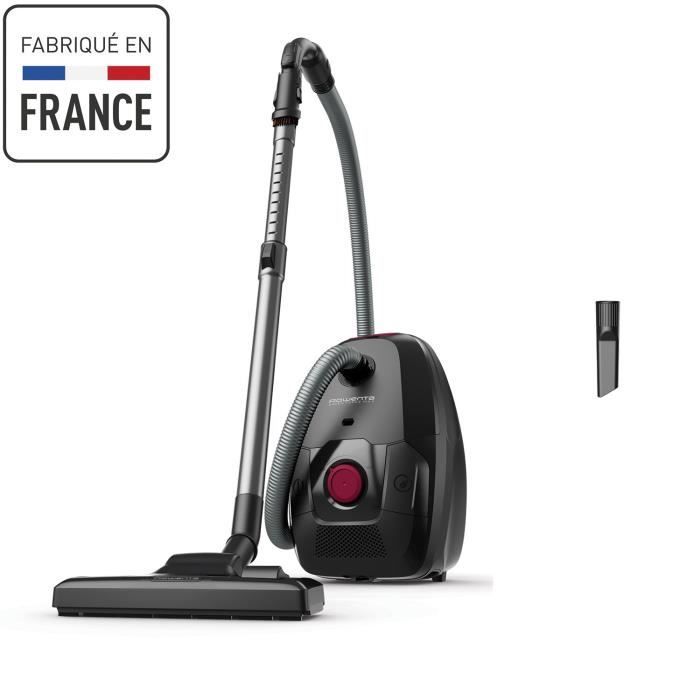 ROWENTA Green Force Max Aspirateur avec sac, 4,5 L, 900 W max, 75 dB(A), Eco-responsable, Fabriqué en France, Noir RO4933EA