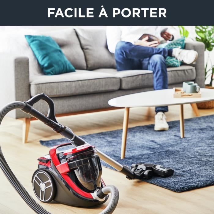 ROWENTA Silence Force Cyclonic Aspirateur sans sac, 2,5 L, Économie d'énergie, 65 dB(A), Ergonomique, Fabriqué en France RO7649EA