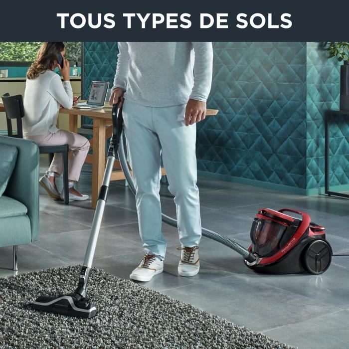 ROWENTA Silence Force Cyclonic Aspirateur sans sac, 2,5 L, Économie d'énergie, 65 dB(A), Ergonomique, Fabriqué en France RO7649EA