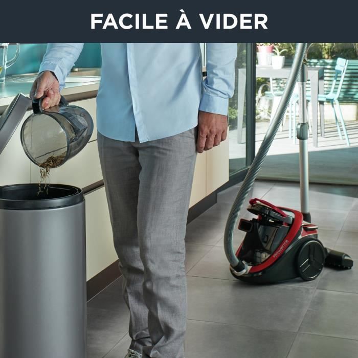 ROWENTA Silence Force Cyclonic Aspirateur sans sac, 2,5 L, Économie d'énergie, 65 dB(A), Ergonomique, Fabriqué en France RO7649EA