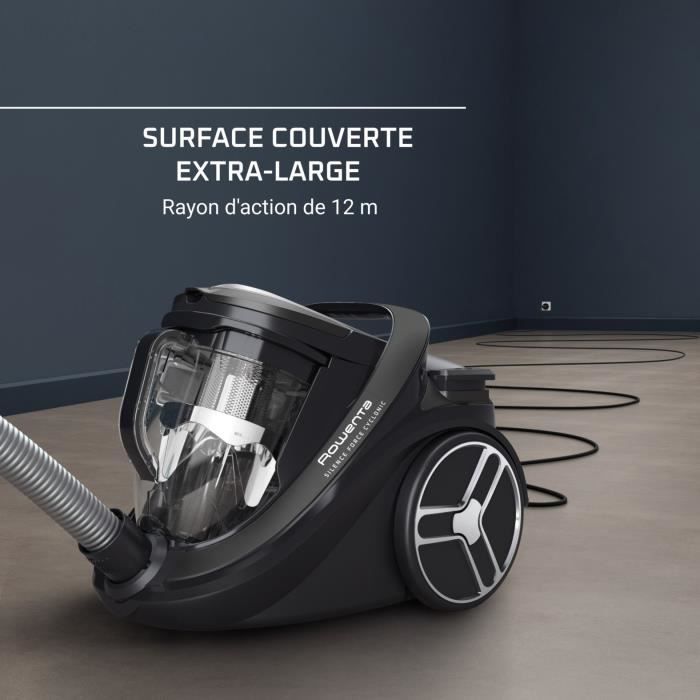 ROWENTA Silence Force Cyclonic Effitech - Aspirateur sans sac, 2,5 L, 500 W, 59 dB, Haute filtration, Fabriqué en France RO7935EA