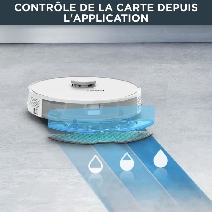 ROWENTA Aspirateur Robot Laveur, Navigation laser ultraprécise, Réglages personnalisés, X-Plorer RR8567WH