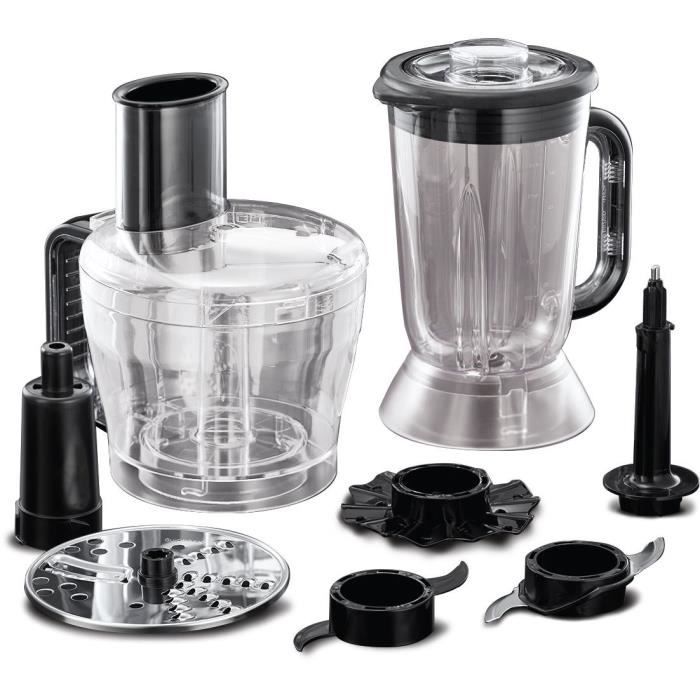 Robot Multifonction - RUSSELL HOBBS - Matte Black 24732-56 - 600 W - Bol 2,5 L - Lames inox - Disque réversible - Noir mat